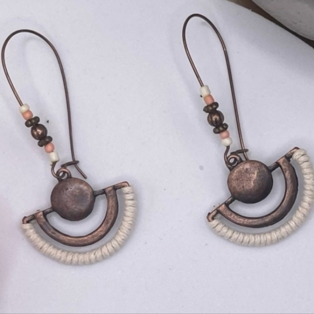 SALE! Bohemian Bronzed Beaded Earrings